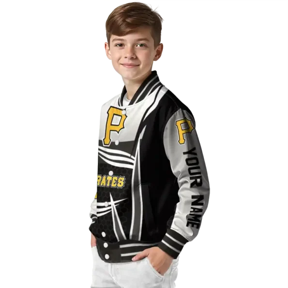 customized pittsburgh pirates mesh effect black varsity jacket trendy