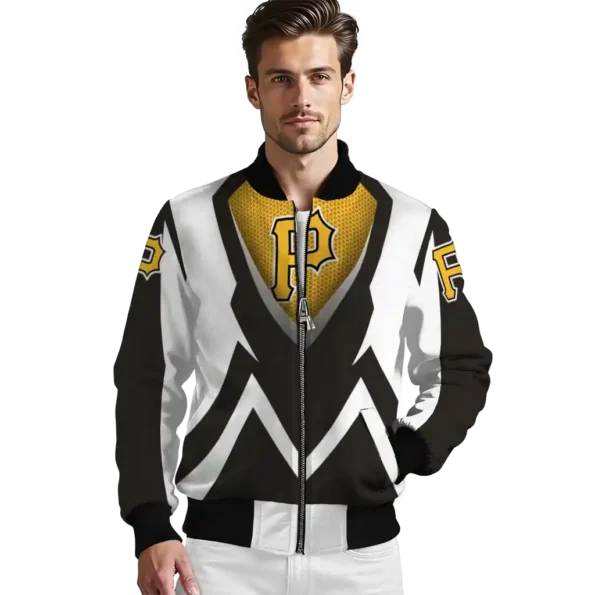 customized pittsburgh pirates v stripes black white bomber jacket high quality