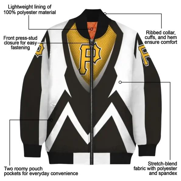 customized pittsburgh pirates v stripes black white bomber jacket new arrival