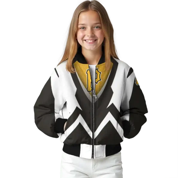 customized pittsburgh pirates v stripes black white bomber jacket top rated