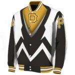 customized pittsburgh pirates v stripes black white varsity jacket best selling