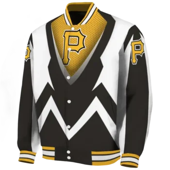 customized pittsburgh pirates v stripes black white varsity jacket best selling