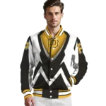 customized pittsburgh pirates v stripes black white varsity jacket best selling