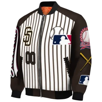 customized san diego padres eagle baseball brown white bomber jacket best selling