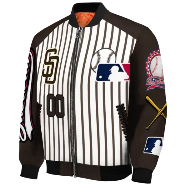 customized san diego padres eagle baseball brown white bomber jacket best selling