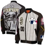 customized san diego padres eagle baseball brown white bomber jacket best selling