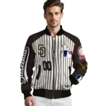 customized san diego padres eagle baseball brown white bomber jacket best selling
