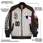 customized san diego padres eagle baseball brown white bomber jacket best selling