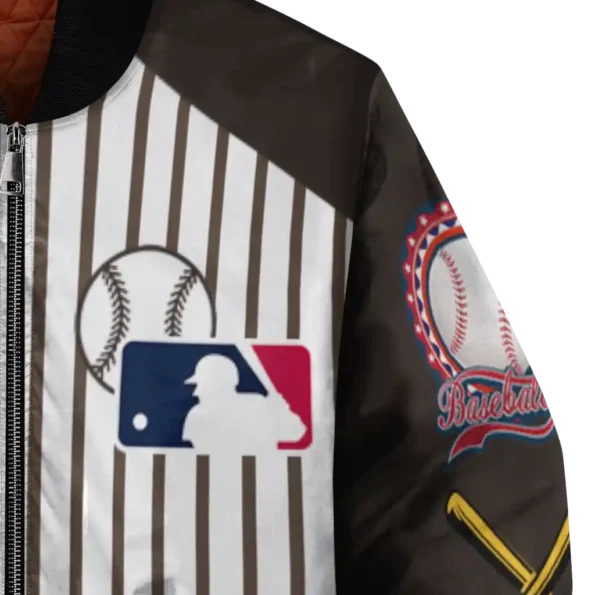 customized san diego padres eagle baseball brown white bomber jacket premium grade