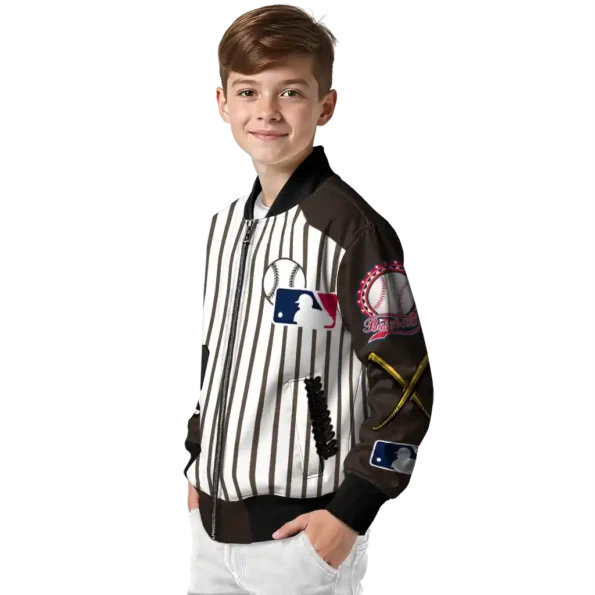customized san diego padres eagle baseball brown white bomber jacket trendy