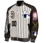 customized san diego padres eagle baseball brown white varsity jacket best selling