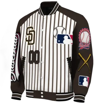 customized san diego padres eagle baseball brown white varsity jacket best selling
