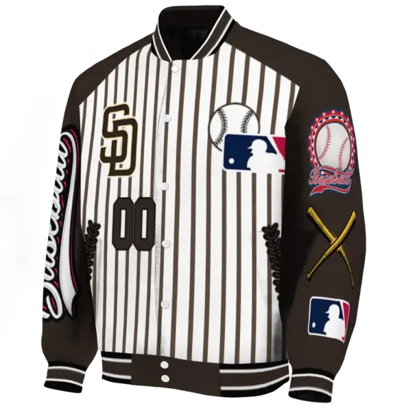 customized san diego padres eagle baseball brown white varsity jacket best selling