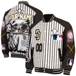 customized san diego padres eagle baseball brown white varsity jacket best selling
