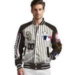 customized san diego padres eagle baseball brown white varsity jacket best selling