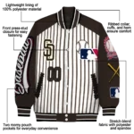 customized san diego padres eagle baseball brown white varsity jacket best selling