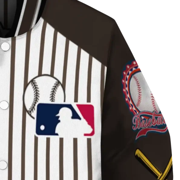 customized san diego padres eagle baseball brown white varsity jacket premium grade