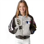 customized san diego padres eagle baseball brown white varsity jacket best selling