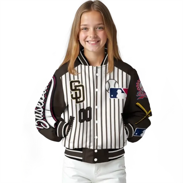 customized san diego padres eagle baseball brown white varsity jacket top rated