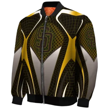 customized san diego padres mesh chest gold crocs black bomber jacket best selling
