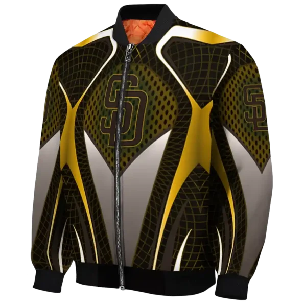 customized san diego padres mesh chest gold crocs black bomber jacket best selling