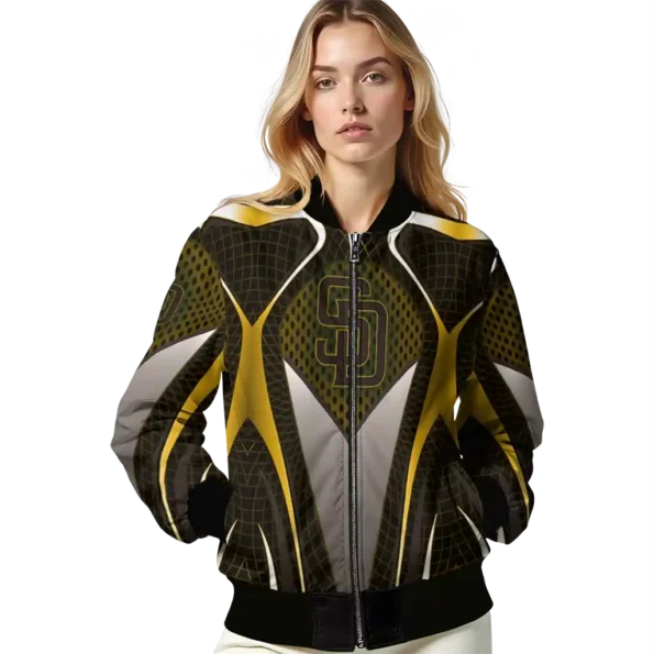 customized san diego padres mesh chest gold crocs black bomber jacket latest model