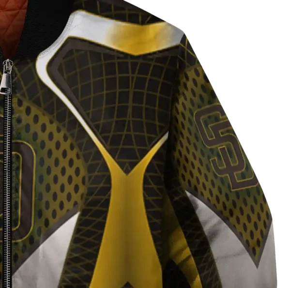 customized san diego padres mesh chest gold crocs black bomber jacket premium grade
