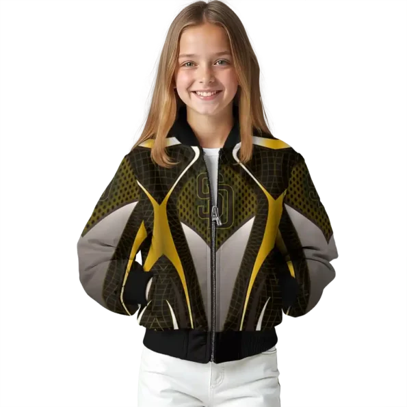 customized san diego padres mesh chest gold crocs black bomber jacket top rated