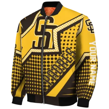 customized san diego padres star burst brown bomber jacket best selling