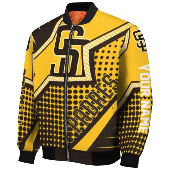 customized san diego padres star burst brown bomber jacket best selling