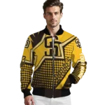 customized san diego padres star burst brown bomber jacket best selling