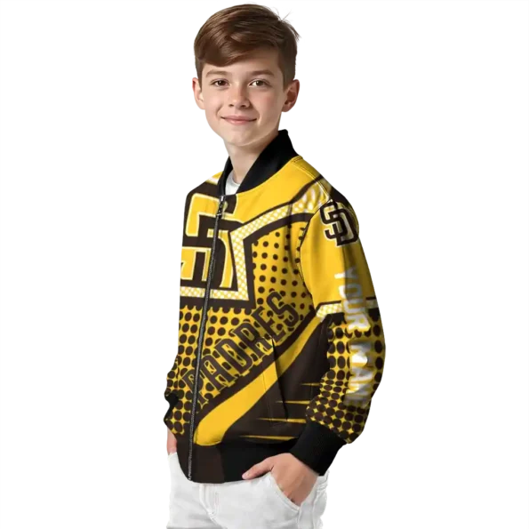 customized san diego padres star burst brown bomber jacket trendy