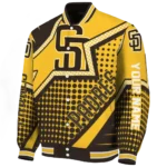 customized san diego padres star burst brown varsity jacket best selling