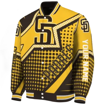 customized san diego padres star burst brown varsity jacket best selling