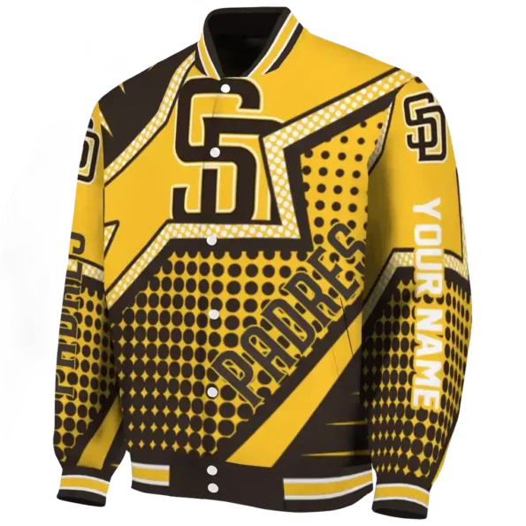 customized san diego padres star burst brown varsity jacket best selling