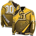customized san diego padres star burst brown varsity jacket best selling
