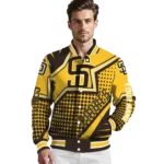 customized san diego padres star burst brown varsity jacket best selling