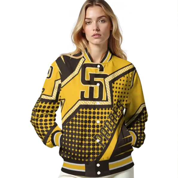 customized san diego padres star burst brown varsity jacket latest model