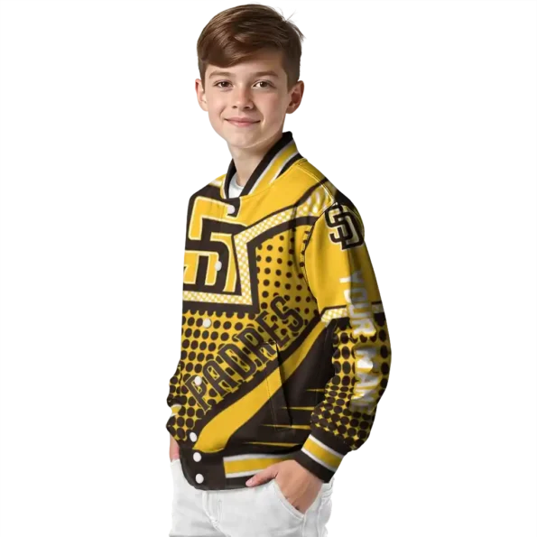customized san diego padres star burst brown varsity jacket trendy