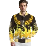 customized san diego padres winged blaze brown white varsity jacket best selling
