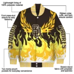 customized san diego padres winged blaze brown white varsity jacket best selling