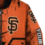 customized san francisco giants hexagon cluster orange black bomber jacket best selling