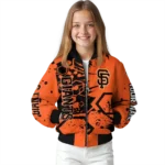customized san francisco giants hexagon cluster orange black bomber jacket best selling