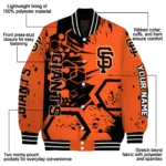 customized san francisco giants hexagon cluster orange black varsity jacket best selling