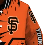 customized san francisco giants hexagon cluster orange black varsity jacket best selling