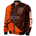 customized san francisco giants hexagon mesh orange black bomber jacket best selling