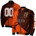 customized san francisco giants hexagon mesh orange black bomber jacket best selling