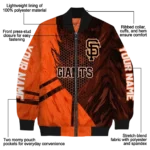 customized san francisco giants hexagon mesh orange black bomber jacket best selling
