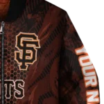 customized san francisco giants hexagon mesh orange black bomber jacket best selling