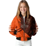 customized san francisco giants hexagon mesh orange black bomber jacket best selling